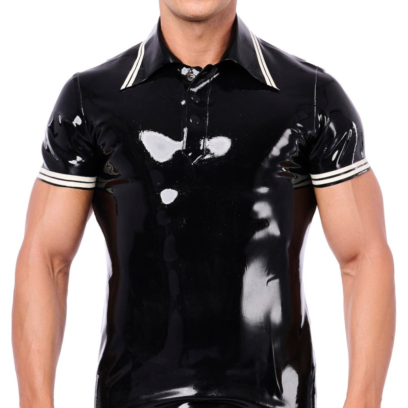 XRUB Latex Polo en latex Xrub Noir-Blanc